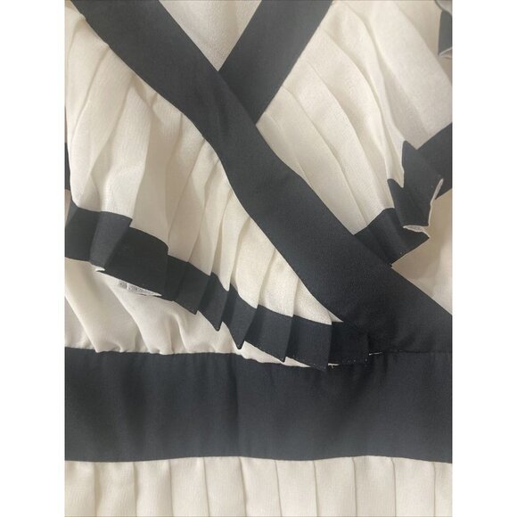 New Rory Beca Ivory Surplice Pleat Dress Casual New size M Party sleeveless - Picture 5 of 8